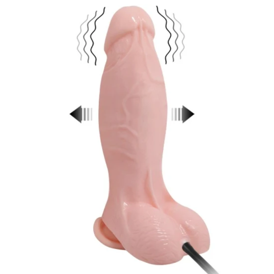 DILDO REALIST CU VIBRAȚII ȘI UMFLABIL, 18,8 CM