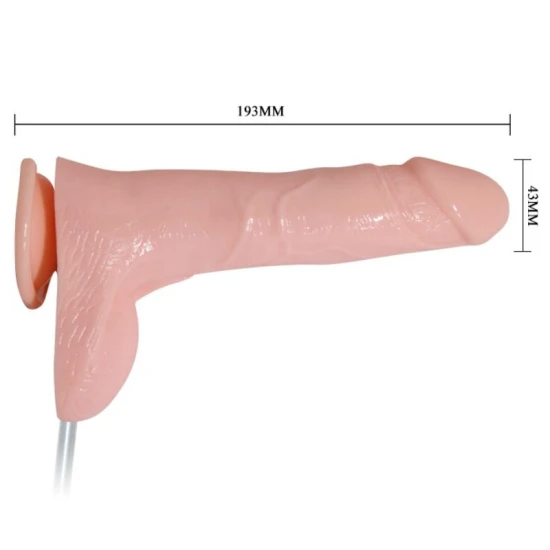 Dildo realist cu vibrații, ejaculare, TPR și ABS, negru