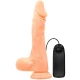 Dildo Realistic cu Vibrație - Texturat, Negru, 18cm.
