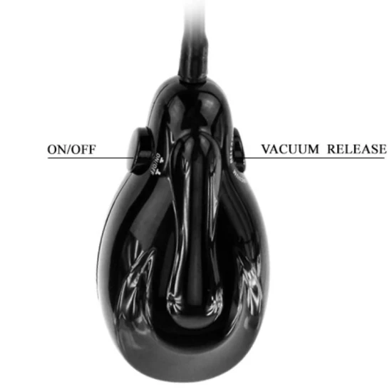 Dildo Gonflabil - Cu Vibrații, Negru, 16 cm