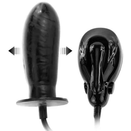 Dildo Gonflabil - Cu Vibrații, Negru, 16 cm