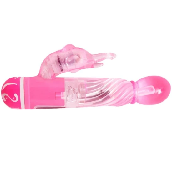 Vibrator Multispeed cu Stimulator - Roz, Mărime Standard.