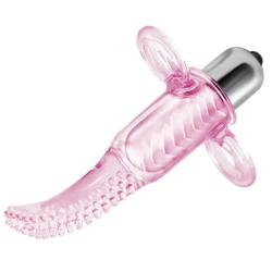 Stimulator vibrații pentru deget tip manșetă, Roz