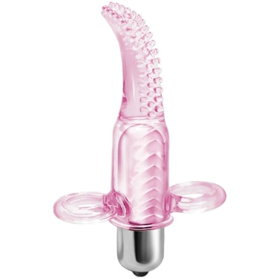 Stimulator vibrații pentru deget tip manșetă, Roz
