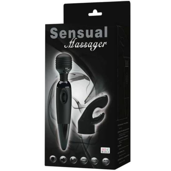 Vibrator Senzual cu capete interschimbabile, Negru