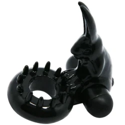 Inel vibrator - Sweet Ring cu iepuraș, Negru