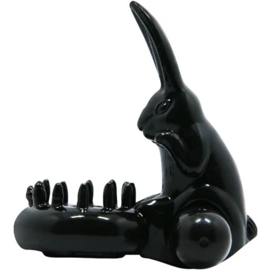 Inel vibrator - Sweet Ring cu iepuraș, Negru
