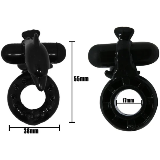 Inel vibrator cu stimulare clitoridiană Dolphin, Roz