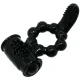 Inel vibrator Sweet Ring cu dublu stimulator, Negru