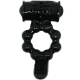 Inel vibrator Sweet Ring cu dublu stimulator, Negru