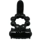 Inel vibrator Sweet Ring cu dublu stimulator, Negru