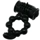 Inel vibrator Sweet Ring cu dublu stimulator, Negru