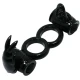 Inel vibrator tip double ring cu iepuraș dublu, Negru