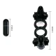 Inel vibrator tip double ring cu iepuraș dublu, Negru