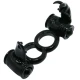 Inel vibrator tip double ring cu iepuraș dublu, Negru