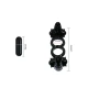 Inel vibrator tip double ring cu iepuraș dublu, Negru