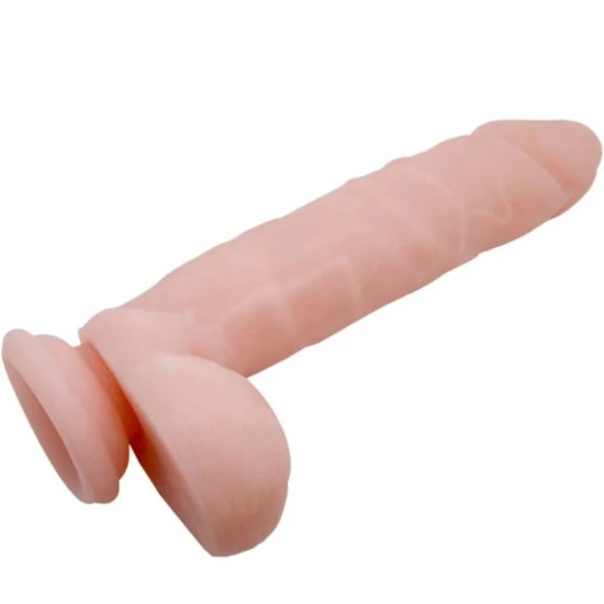 Dildo Realist Baile, Super Realist, Texturat, Flexibil, Cu Ventuză, Pentru Vaginal Sau Anal, Bej