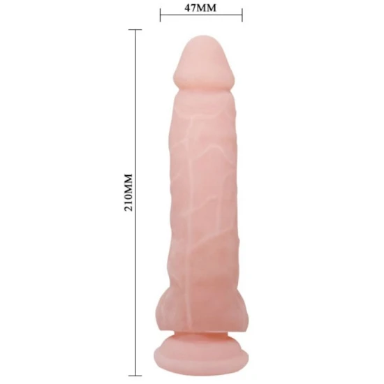 Dildo Realist Baile, Super Realist, Texturat, Flexibil, Cu Ventuză, Pentru Vaginal Sau Anal, Bej