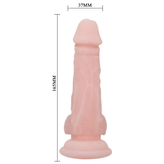 Dildo Realist Baile, Super Realist, Texturat, Flexibil, Cu Ventuză, Pentru Vaginal Sau Anal, Bej