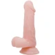 Dildo Realist Baile, Super Realist, Texturat, Flexibil, Cu Ventuză, Pentru Vaginal Sau Anal, Bej