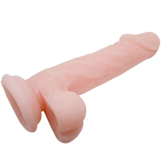 Dildo Realist Baile, Super Realist, Texturat, Flexibil, Cu Ventuză, Pentru Vaginal Sau Anal, Bej