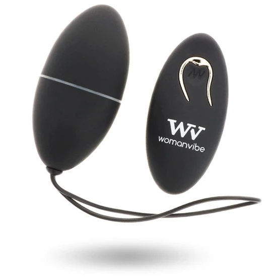 Ou vibrator cu telecomandă, Silicon, Negru