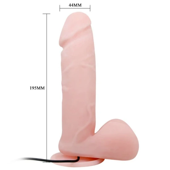 Vibrator Realistic - Funcție de rotație, Alb, Mărime unică