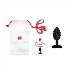 Plug anal Twist cu vibrații, Negru