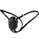 Strap-on cu glonț vibrator din silicon și ABS, negru, universal
