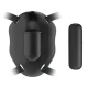 Strap-on cu glonț vibrator din silicon și ABS, negru, universal