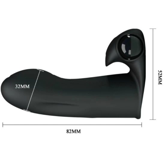 Vibrator Adonis - Stimulator de degete, Negru, Mărime mică.
