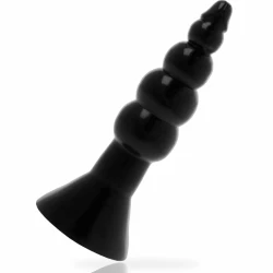 Plug anal flexibil din TPR, negru, 17 cm