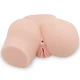 Bust Realistic - Vagin și Anus cu Vibrație, Alb, Mărime Unică