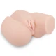 Bust Realistic - Vagin și Anus cu Vibrație, Alb, Mărime Unică