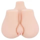 Bust Realistic - Vagin și Anus cu Vibrație, Alb, Mărime Unică