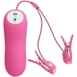Vibrator Romantic Wave Pizzas, cu vibrație și electroșoc, fucsia