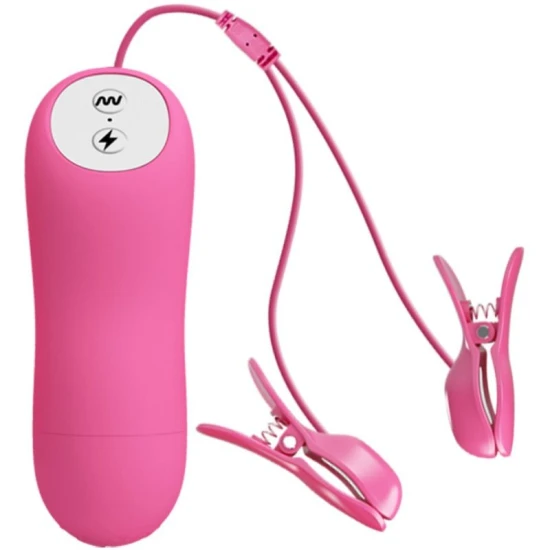 Vibrator Romantic Wave Pizzas, cu vibrație și electroșoc, fucsia