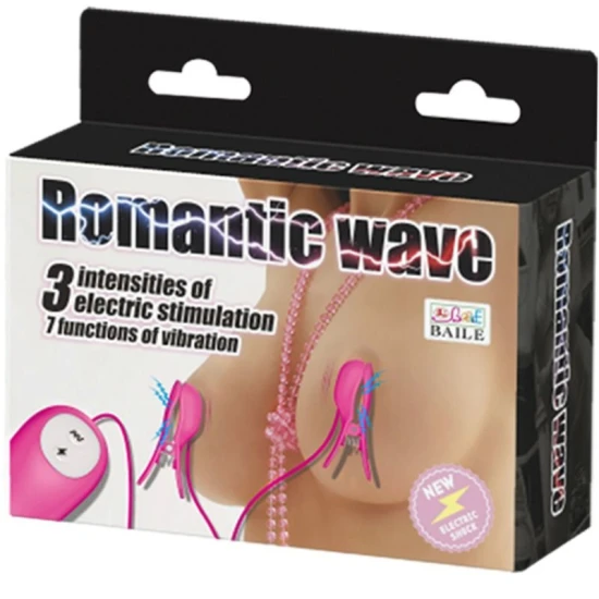 Vibrator Romantic Wave Pizzas, cu vibrație și electroșoc, fucsia