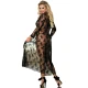 Babydoll peignoir floral din dantelă, negru, One Size (include chilot asortat)