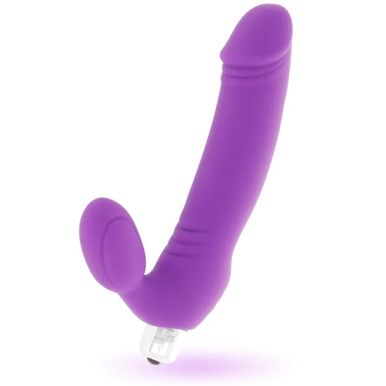 Dildo din silicon lila, 7 moduri vibrații, 17.5 cm