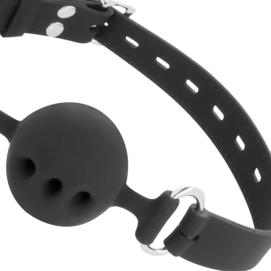 Breathable silicon gag, Negru