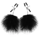 Cleme pentru mameloane tip pom-pom, 2 buc, Negru