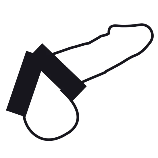 Inel Testicular Double Flexible, Realist, Negru