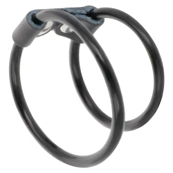 Inel Testicular Double Flexible, Realist, Negru