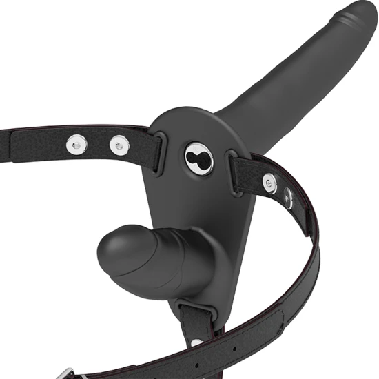 Ham Fetish pentru Supunere - Vibrator cu Dublă Penetrare, Negru