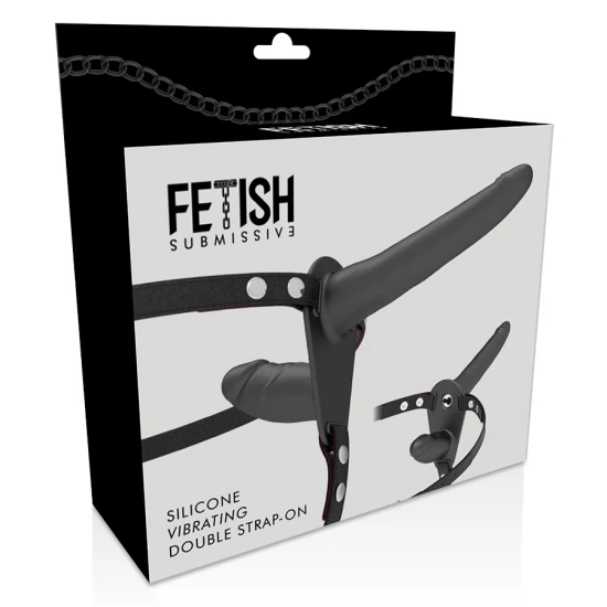 Ham Fetish pentru Supunere - Vibrator cu Dublă Penetrare, Negru