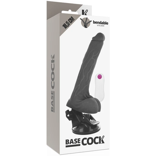 Jucărie sexuală realistă articulabilă cu telecomandă prin cablu, TPE, negru, 18.5 x 4 cm
