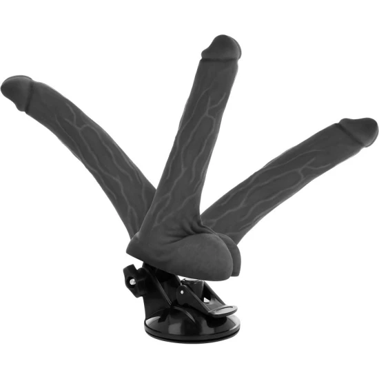 Jucărie sexuală realistă articulabilă cu telecomandă prin cablu, TPE, negru, 18.5 x 4 cm