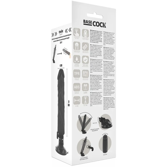 Vibrator penis realist cu telecomandă, negru, 21x4 cm