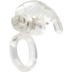 Inel vibrator din silicon transparent, Roz